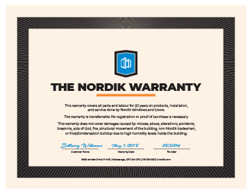The Nordik 20 Year Warranty